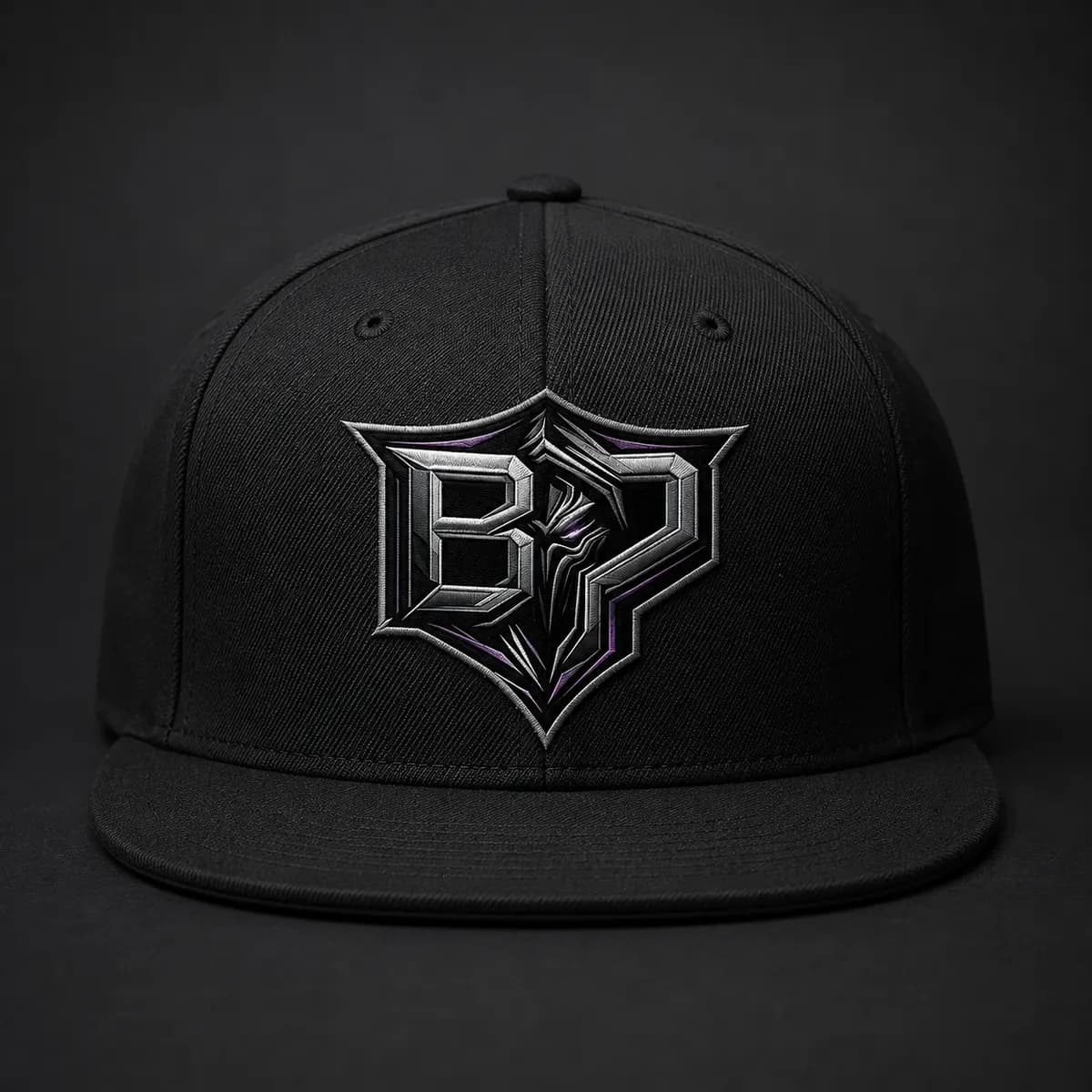 BP flat bill cap, front