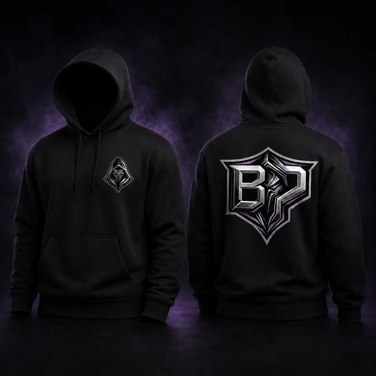 BP hoodie, front and back