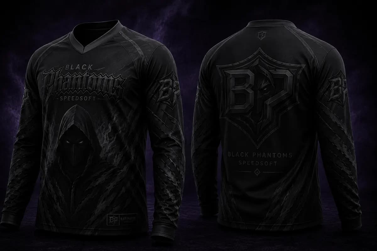 All black BP speedsoft jersey, front and back